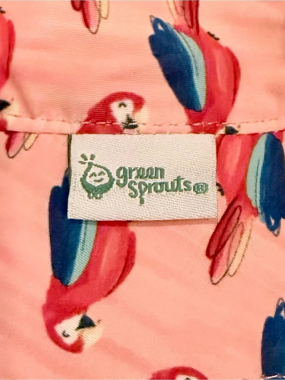 NWT IPlay Green Sprouts infant size 0-6 months pink/ parrots bucket hat